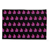 Red Autumn Maple Leaf Pattern on Black Background Kissenbezug (Rückseite-Links)