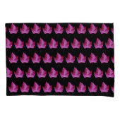 Red Autumn Maple Leaf Pattern on Black Background Kissenbezug (Vorderseite-Links)