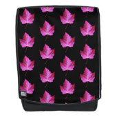 Red Autumn Maple Leaf Pattern on Black Background Rucksack (Vorderseite)