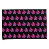 Red Autumn Maple Leaf Pattern on Black Floral Kissenbezug (Vorderseite-Rechts)