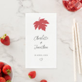 Red Autumn Maple Leaf Wedding Serviette (Beispiel)