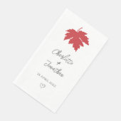 Red Autumn Maple Leaf Wedding Serviette (Ecke)