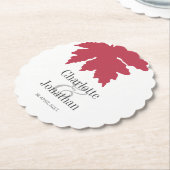 Red Autumn Maple Leaf Wedding/Verlobung Favoriten Untersetzer (angewinkelt)