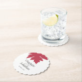 Red Autumn Maple Leaf Wedding/Verlobung Favoriten Untersetzer (Vor Ort)