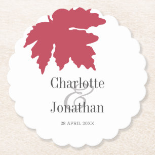 Red Autumn Maple Leaf Wedding/Verlobung Favoriten Untersetzer