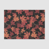 Red Autumn maple leaves on black Seidenpapier (Vorderseite)