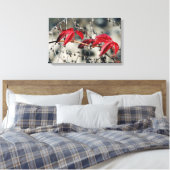 Red Autumn Stretched Canvas Print Leinwanddruck (Insitu (Schlafzimmer))