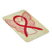 Red Awareness Ribbon Angel Art Magnet (Rechte Seite)