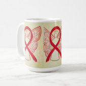 Red Awareness Ribbon Angel Art Tasse (Vorderseite Links)