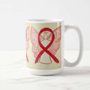 Red Awareness Ribbon Angel Art Tasse