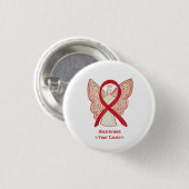 Red Awareness Ribbon Angel Custom Art Buttone Button (Vorne & Hinten)