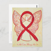 Red Awareness Ribbon Angel Custom Postcard Postkarte (Vorne/Hinten)