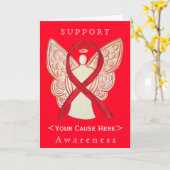Red Awareness Ribbon Angel Customized Card Karte (Gelbe Blume)