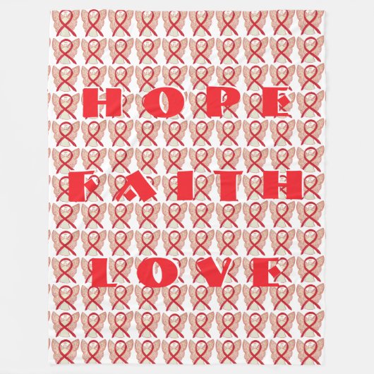 Red Awareness Ribbon Angels Custom Fleece Blankets (Vorderseite)