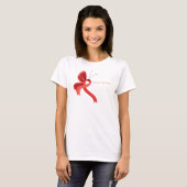 Red Awareness Ribbon Butterfly T - Shirt (Vorne ganz)