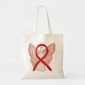 Red Awareness Ribbon Custom Art Toag Tragetasche (Vorne)