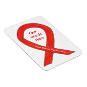 Red Awareness Ribbon Custom Ursache Geschenk Magne Magnet (Rechte Seite)
