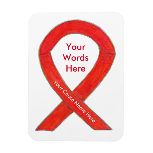 Red Awareness Ribbon Custom Ursache Geschenk Magne Magnet (Vertikal)