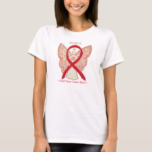 Red Awareness Ribbon Engel Custom Ursache Shirts