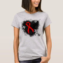 Red Awareness Ribbon Grunge Herz