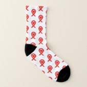 Red Awareness Ribbon Herz Custom Art Socks Socken (Rechts - Außen)