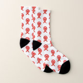 Red Awareness Ribbon Herz Custom Art Socks Socken (Paar)