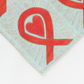 Red Awareness Ribbon Herz Custom Fleece Blankon (Ecke)
