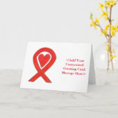 Red Awareness Ribbon Herz Custom Grußkarten Karte (Gelbe Blume)