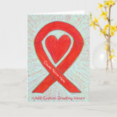 Red Awareness Ribbon Herz Custom Grußkarten Karte (Gelbe Blume)