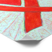 Red Awareness Ribbon Herz Poster Kunst drucken (Ecke)