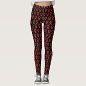 Red Awareness Ribbon Hope and Cure Custom Leggings (Vorderseite)