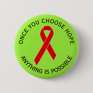 Red Awareness Ribbon + Ihre Nachricht Button