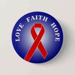Red Awareness Ribbon + Ihre Nachricht Button
