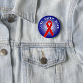 Red Awareness Ribbon + Ihre Nachricht Button (Beispiel)