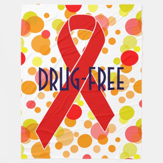 Red Awareness Ribbon + Ihre Nachricht Fleecedecke (Vorderseite)