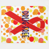 Red Awareness Ribbon + Ihre Nachricht Fleecedecke (Vorderseite (Horizontal))