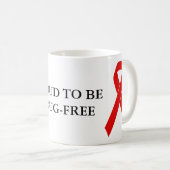 Red Awareness Ribbon + Ihre Nachricht Kaffeetasse (VorderseiteRechts)