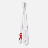 Red Awareness Ribbon + Ihre Nachricht Krawatte (Rückseite)