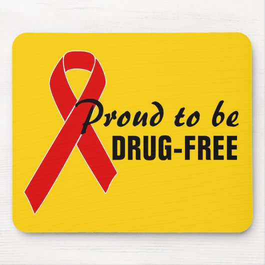 Red Awareness Ribbon + Ihre Nachricht Mousepad (Vorne)