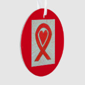 Red Awareness Ribbon Kunst Herz Weihnachtsschmuck Ornament (Vorderseite)