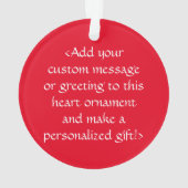 Red Awareness Ribbon Kunst Herz Weihnachtsschmuck Ornament (Rückseite)