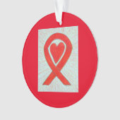 Red Awareness Ribbon Kunst Herz Weihnachtsschmuck Ornament (Vorderseite)