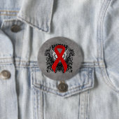 Red Awareness Ribbon mit Flügeln Button (Beispiel)