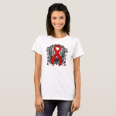 Red Awareness Ribbon mit Flügeln T-Shirt (Vorne ganz)