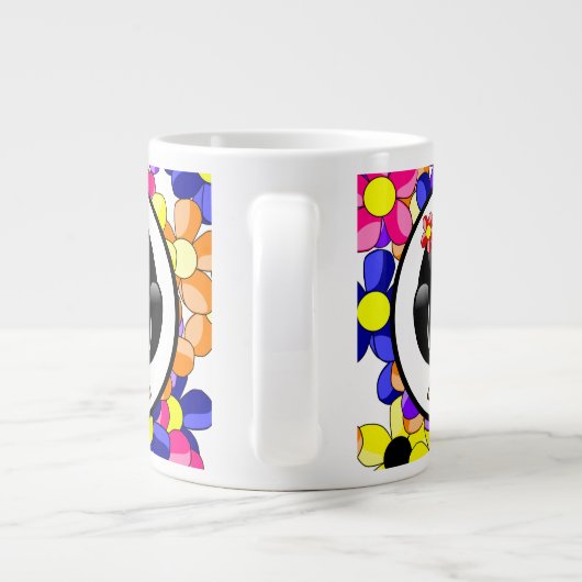 Red Awareness Ribbon Penguin Jumbo-Tasse (Rückseite)