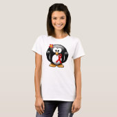 Red Awareness Ribbon Penguin T-Shirt (Vorne ganz)