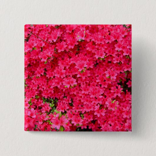 Red Azalea Blume Patch Button (Vorderseite)