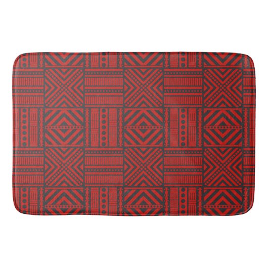 Red Aztec Boho Badematte (Vorderseite)