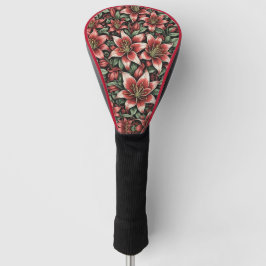 Red Aztec Lily Pattern Golf Headcover