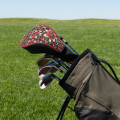 Red Aztec Lily Pattern Golf Headcover (In SItu)